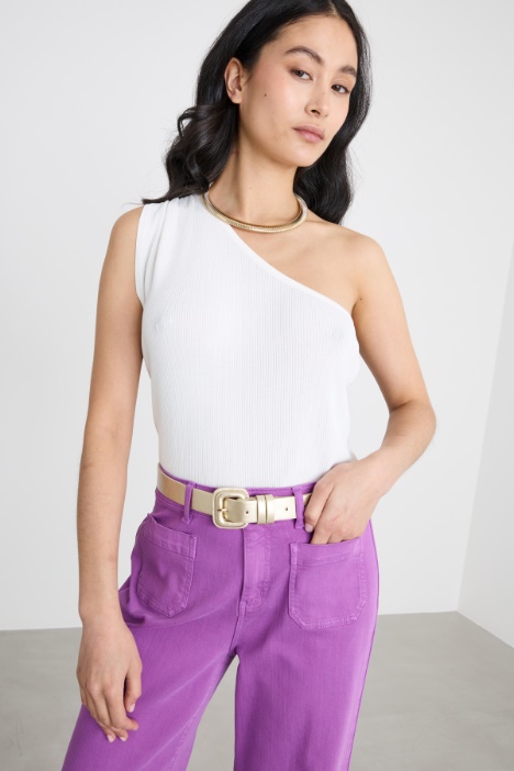 Viscose Crepe One-Shoulder Top Intrend