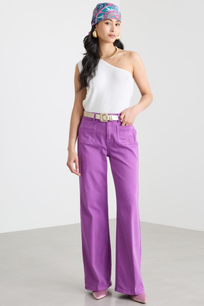 Viscose Crepe One-Shoulder Top Intrend