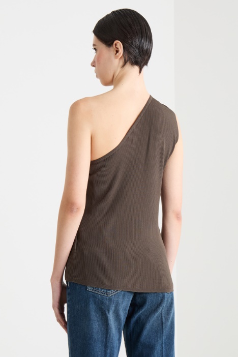Top monospalla in viscosa crepe