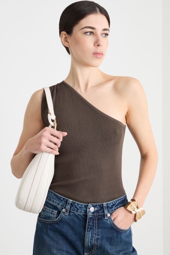 Viscose Crepe One-Shoulder Top Intrend - 2