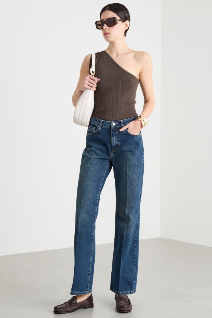 Viscose Crepe One-Shoulder Top Intrend