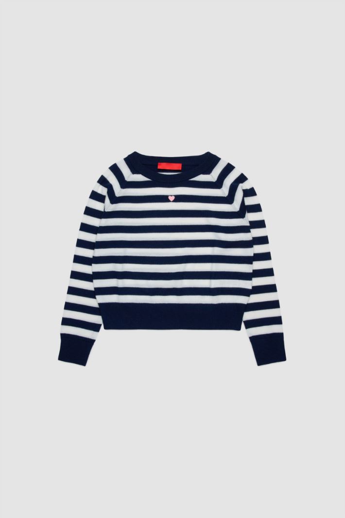 Maglia girocollo con ricamo Intrend