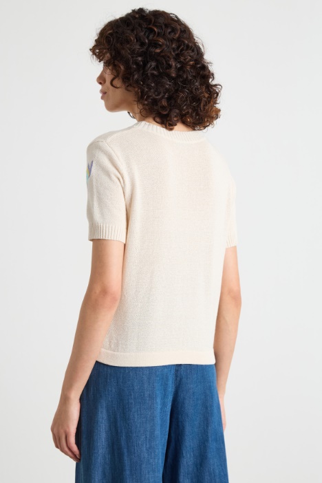 Maglia con fiori ricamati