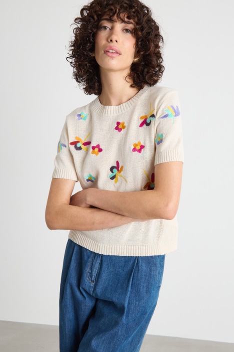 Floral-embroidered jumper Intrend