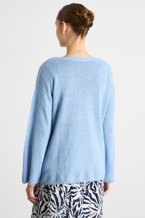 Maglia oversize in filato di lino