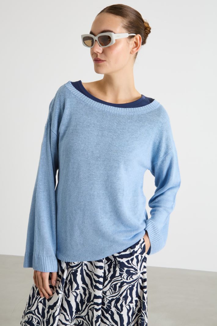 Oversized linen jumper Intrend - 2