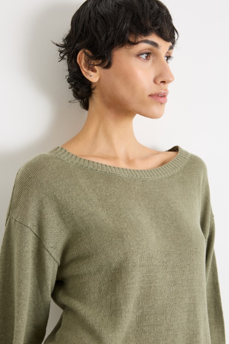 Maglia oversize in filato di lino