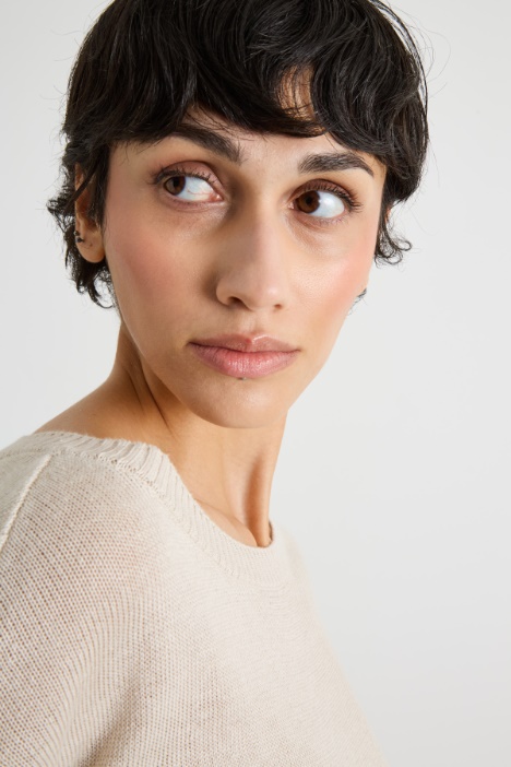 Maglia oversize in filato di lino