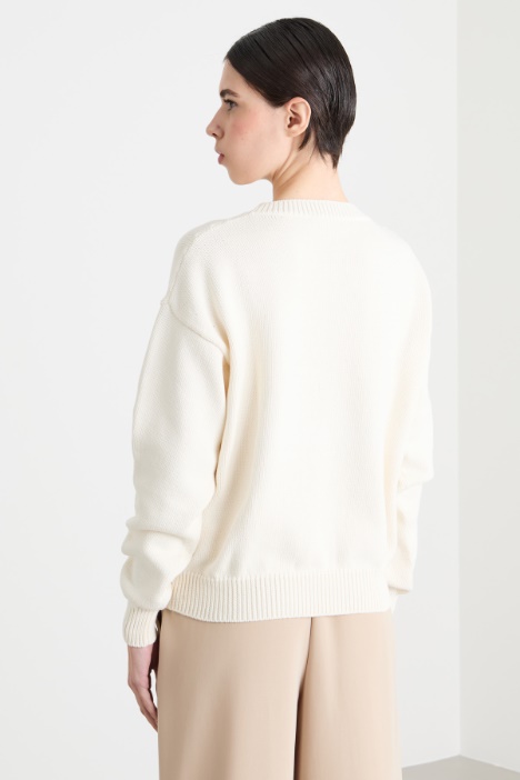 Jersey de corte boxy con motivo de intarsia