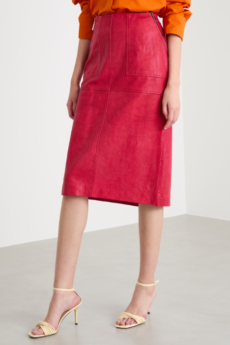 Gonna a tubino in pelle