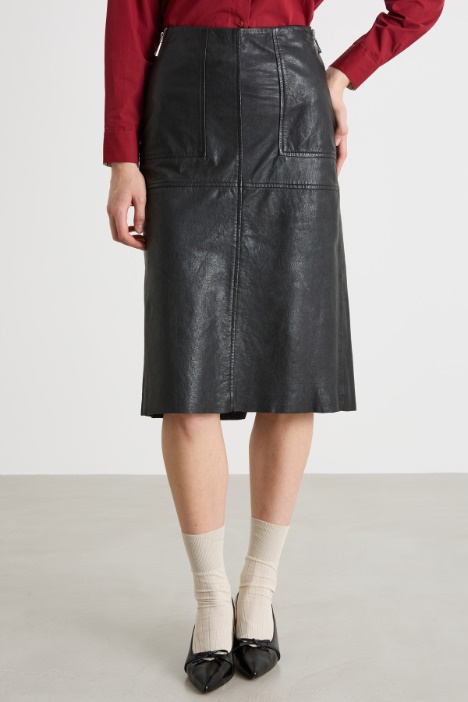 Gonna a tubino in pelle