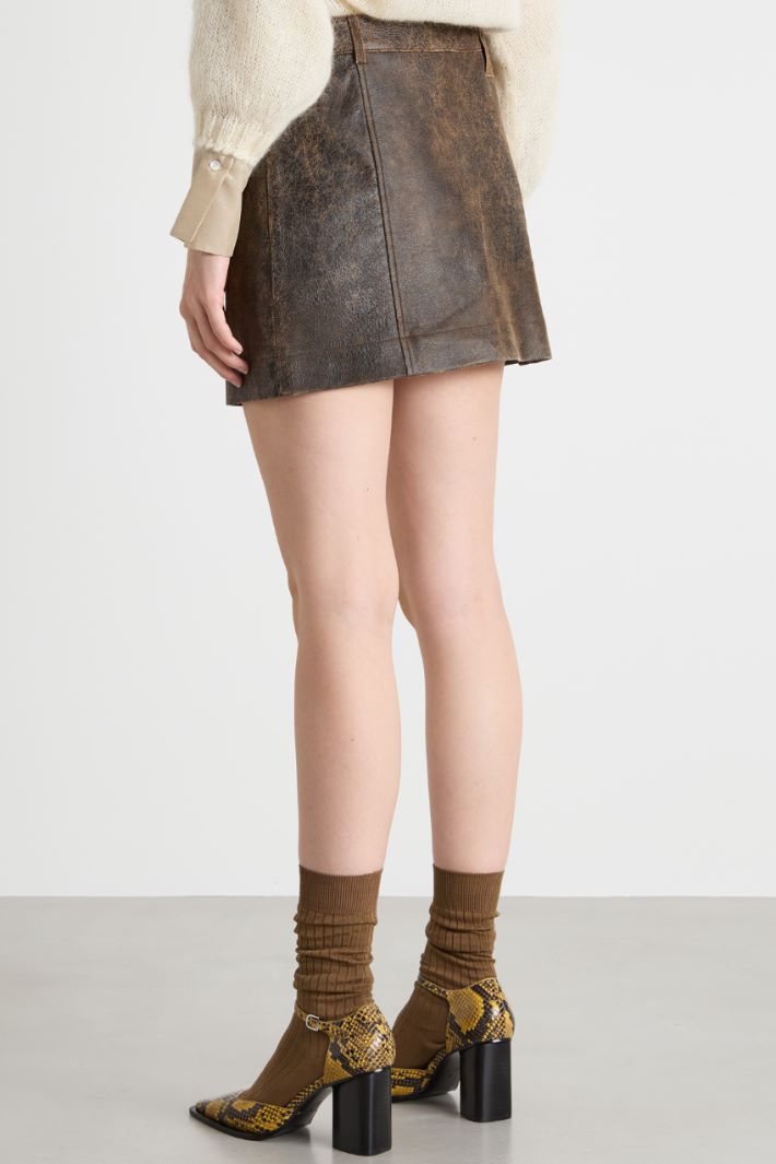 Leather mini skirt Intrend - 4