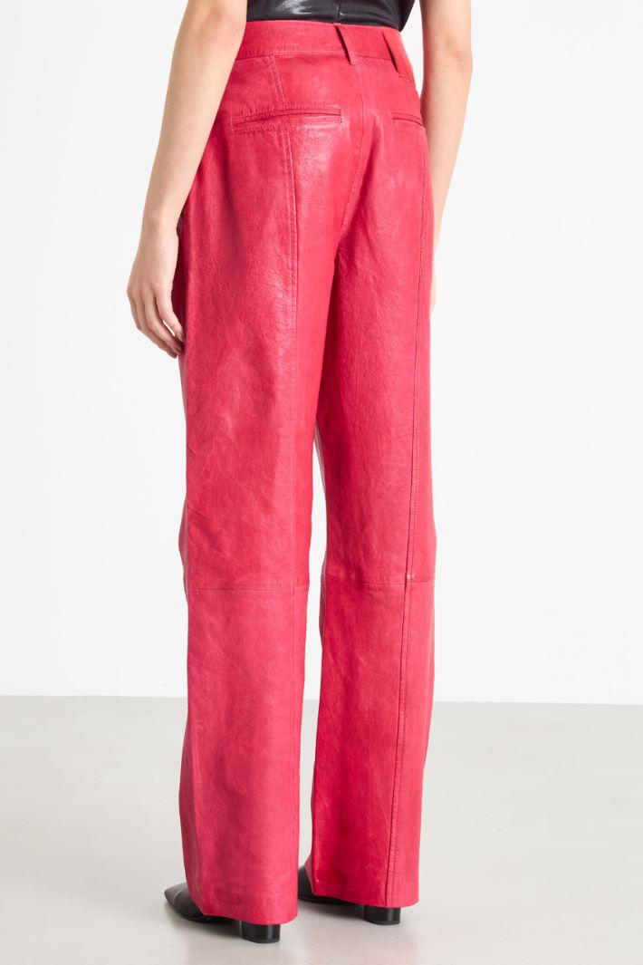Topstitched leather trousers Intrend - 4