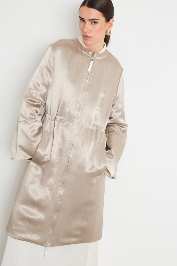 Long Padded Satin Coat Intrend - 2