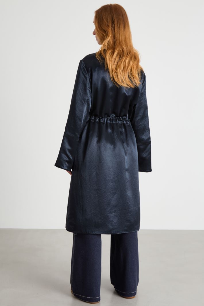 Long Padded Satin Coat Intrend - 4