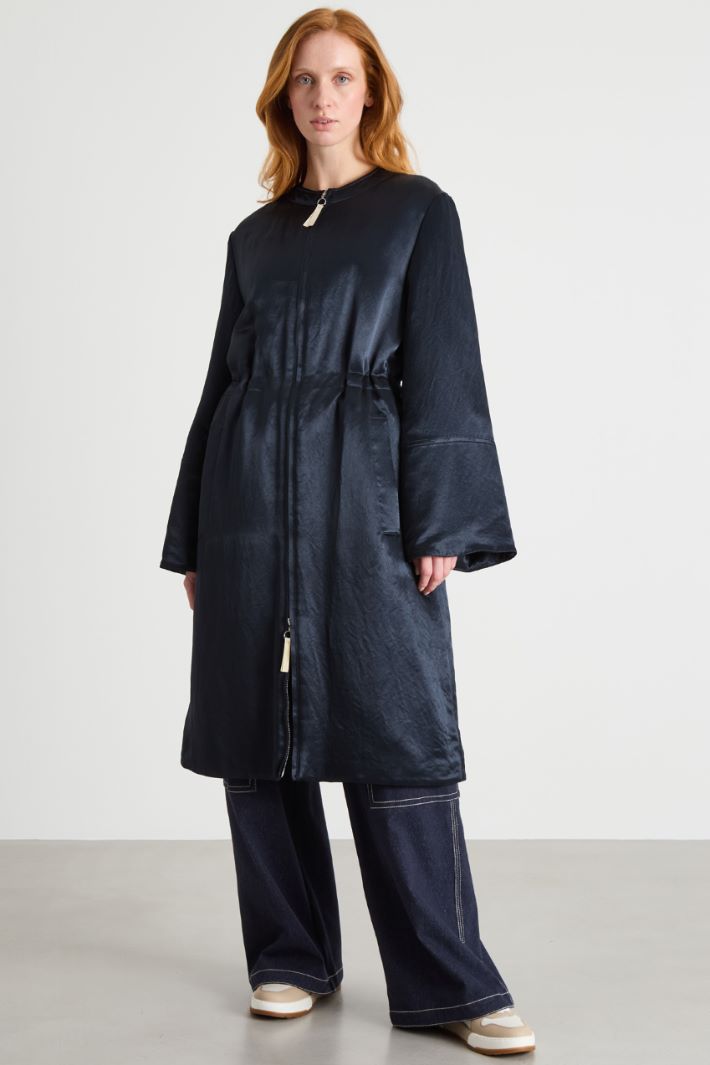 Long Padded Satin Coat Intrend - 2