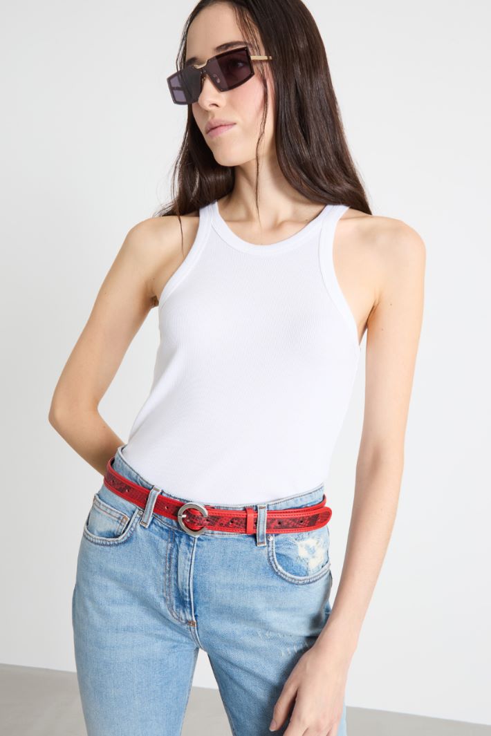 Cintura in pelle a stampa pitone Intrend - 3