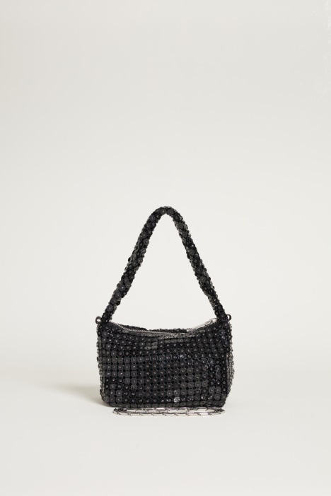 Minibolso de malla metálica con pedrería