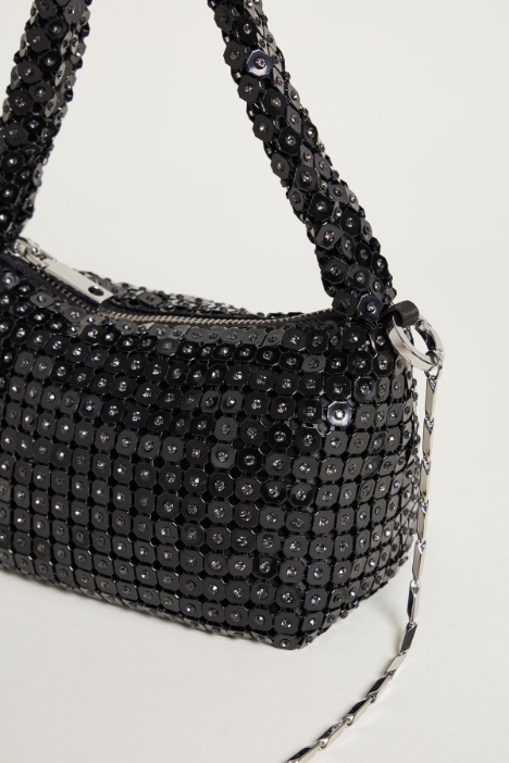 Minibolso de malla metálica con pedrería