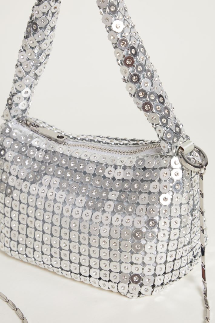 Rhinestone-embellished mesh mini bag Intrend - 4