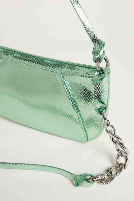 Pochette in tessuto spalmato con stampa lizard