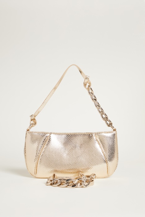 Clutch de tejido recubierto con estampado lagarto