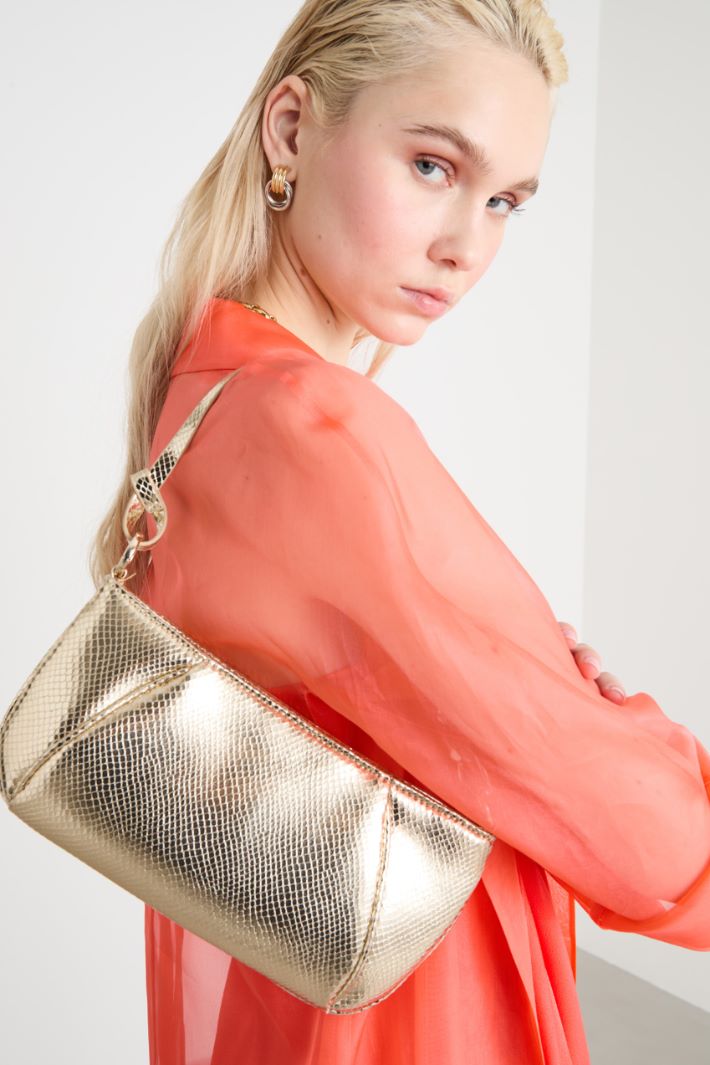 Lizard-print coated fabric clutch Intrend - 5