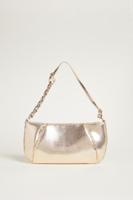 Lizard-print coated fabric clutch Intrend