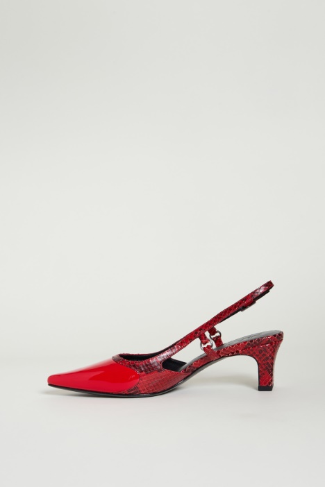 Slingback in pelle