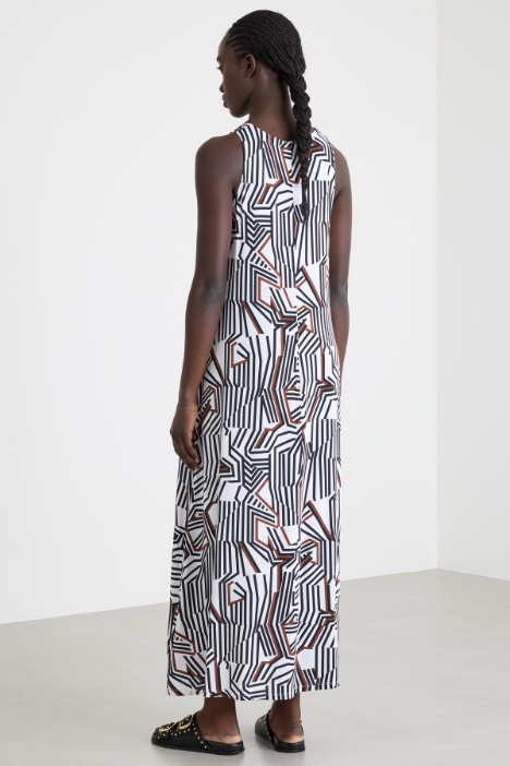 Abito A-line in jersey stampato