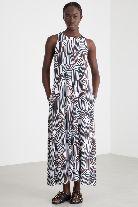 Abito A-line in jersey stampato