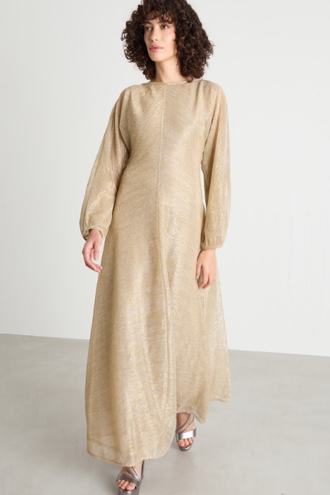 Vestido largo de punto laminado