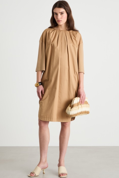 Cocoon dress with stitched-down pleats Intrend