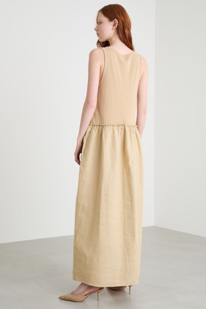 Maxi dress in jersey and linen canvas Intrend - 4