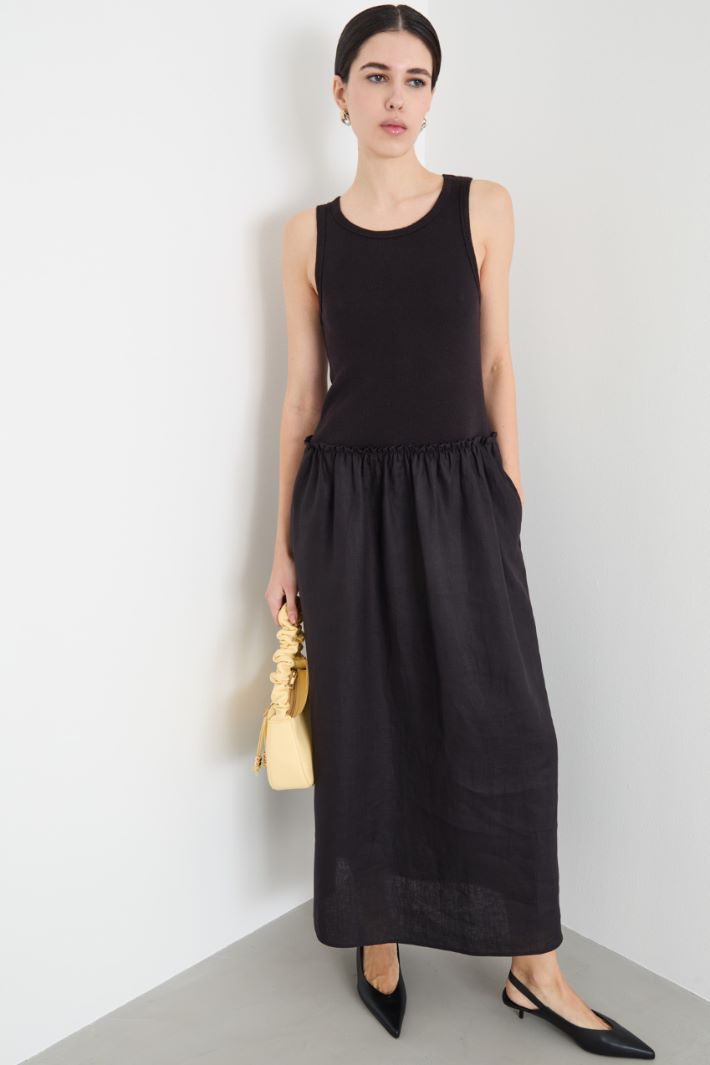 Maxi abito in jersey e tela Intrend - 2