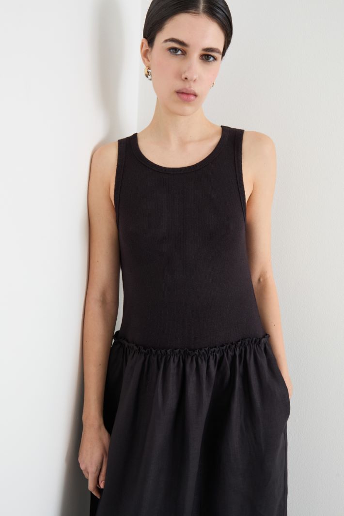 Maxi abito in jersey e tela Intrend - 3