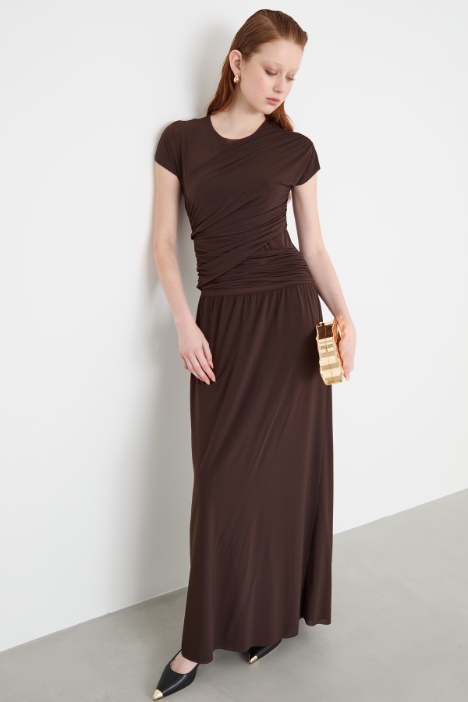 Abito drappeggiato in jersey
