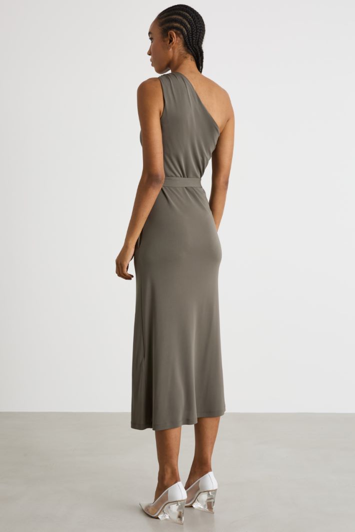 One-shoulder jersey dress Intrend - 4