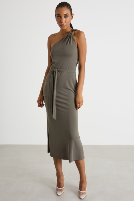 Abito monospalla in jersey