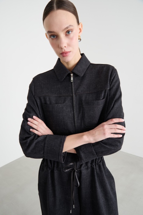 Tuta in jersey effetto délavé