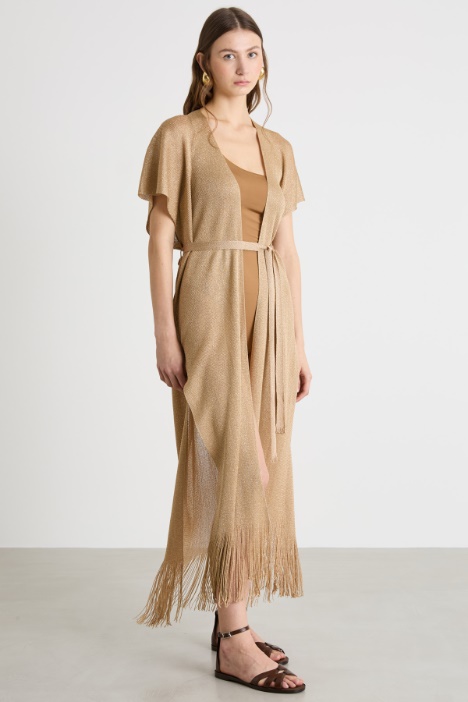 Gilet in maglia con frange