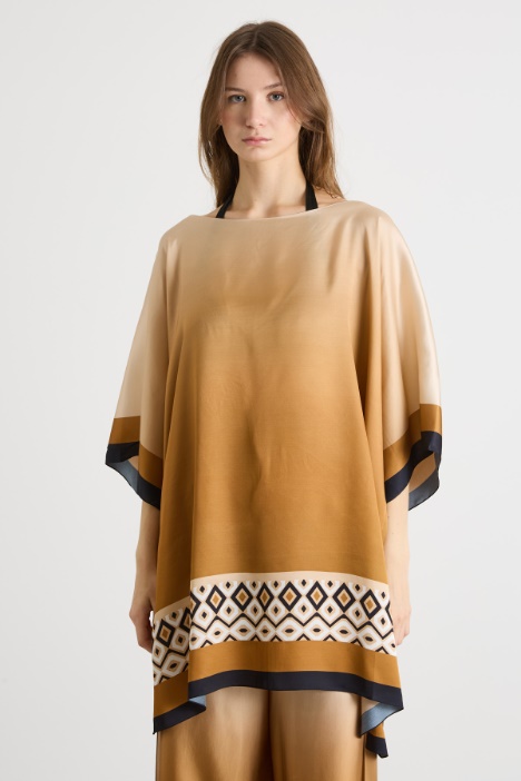 Tunica over in raso stampato