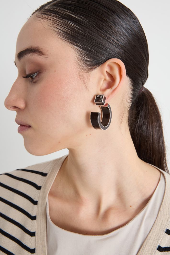 Geometric enamel earrings Intrend - 3