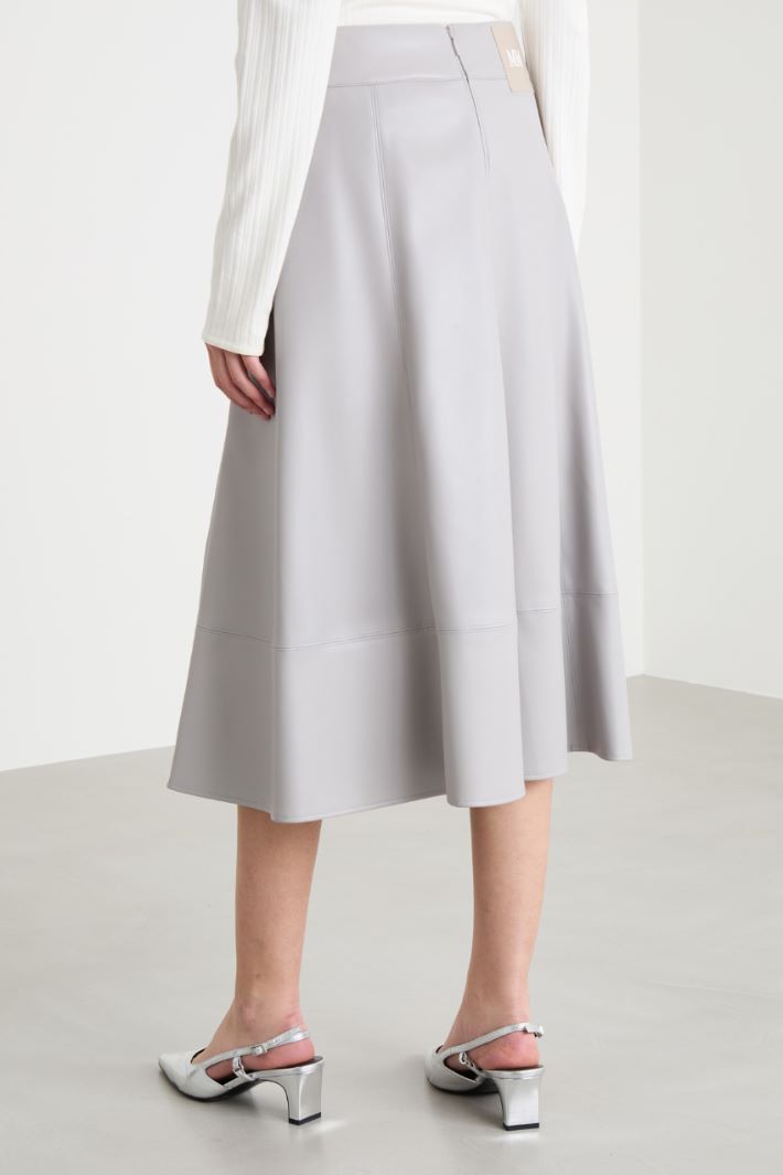 A-line skirt in coated fabric Intrend - 4