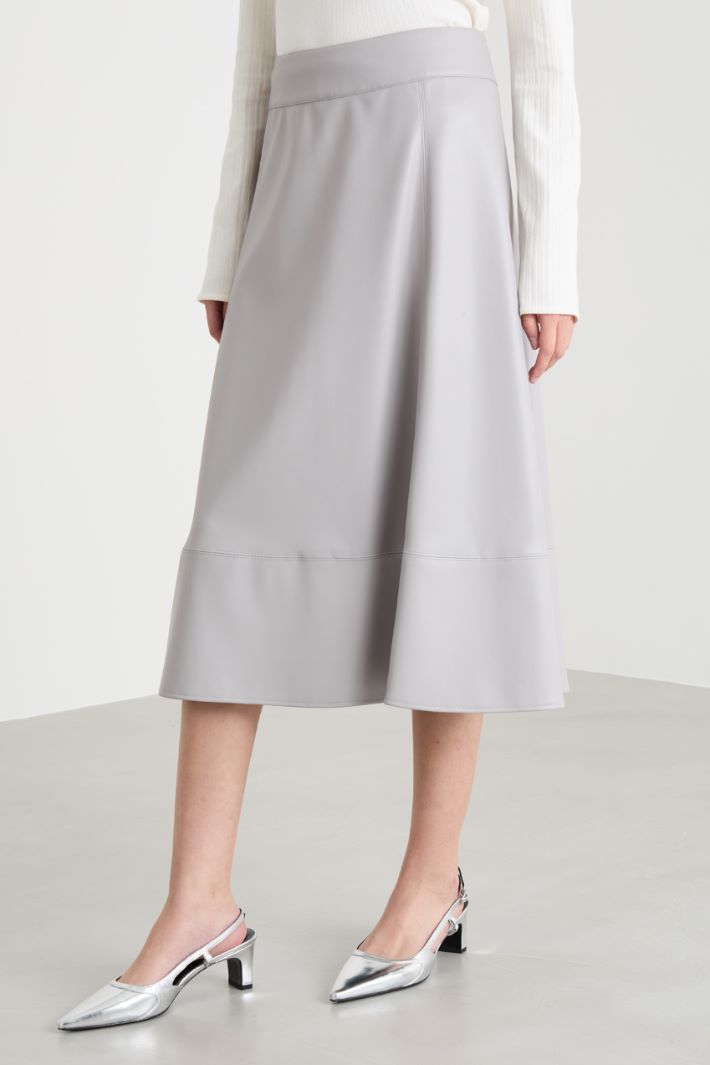 A-line skirt in coated fabric Intrend - 2