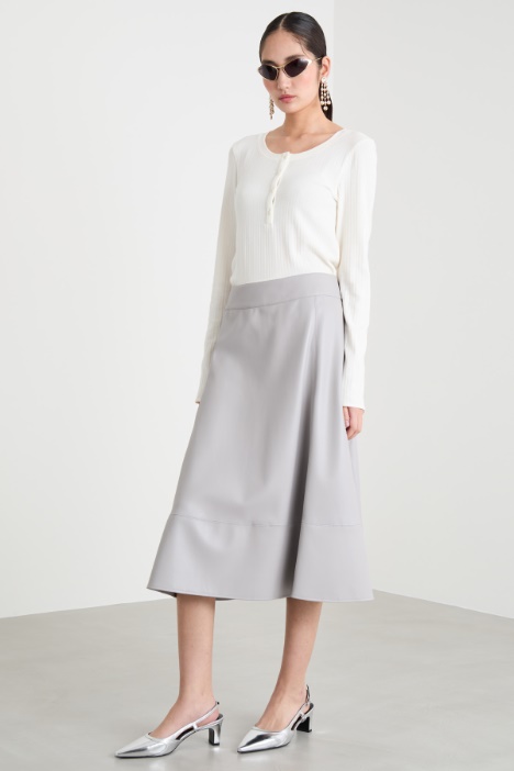 A-line skirt in coated fabric Intrend