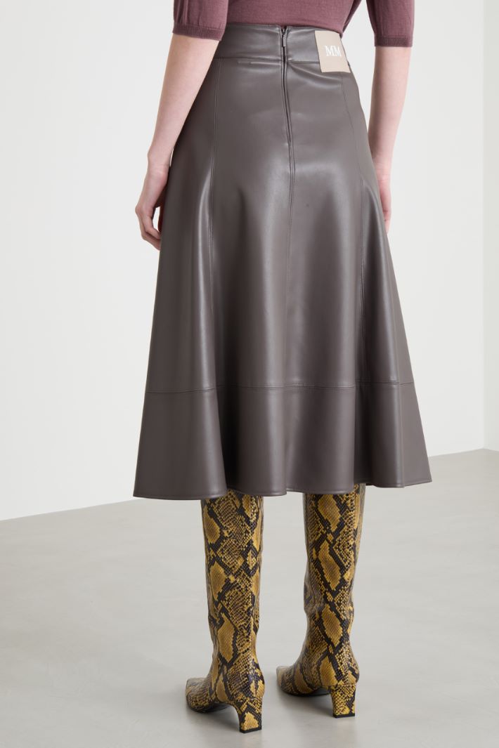 A-line skirt in coated fabric Intrend - 4