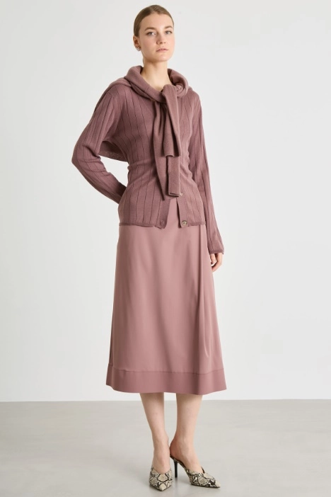 Technical jersey midi skirt - Intrend