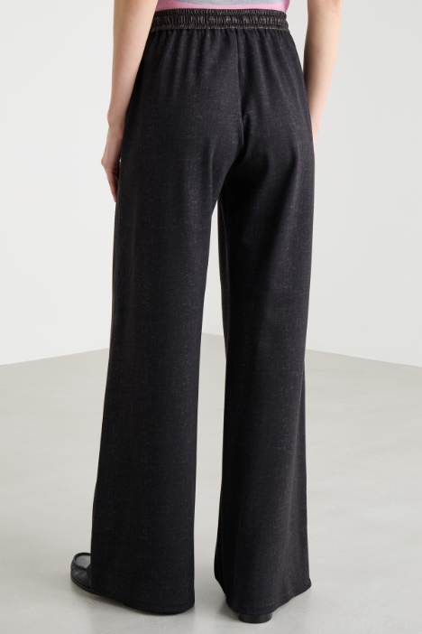 Pantalone stile joggers in jersey effetto délavé