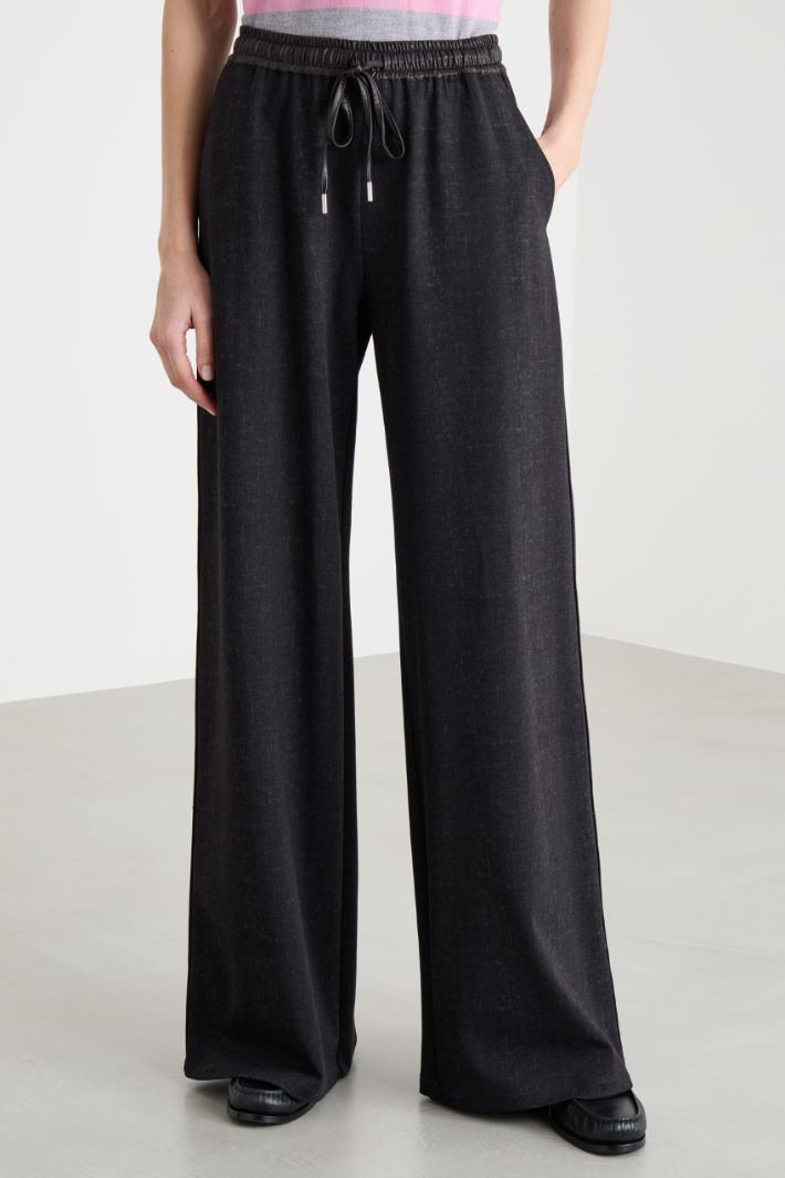 Pantalone stile joggers in jersey effetto délavé Intrend - 2